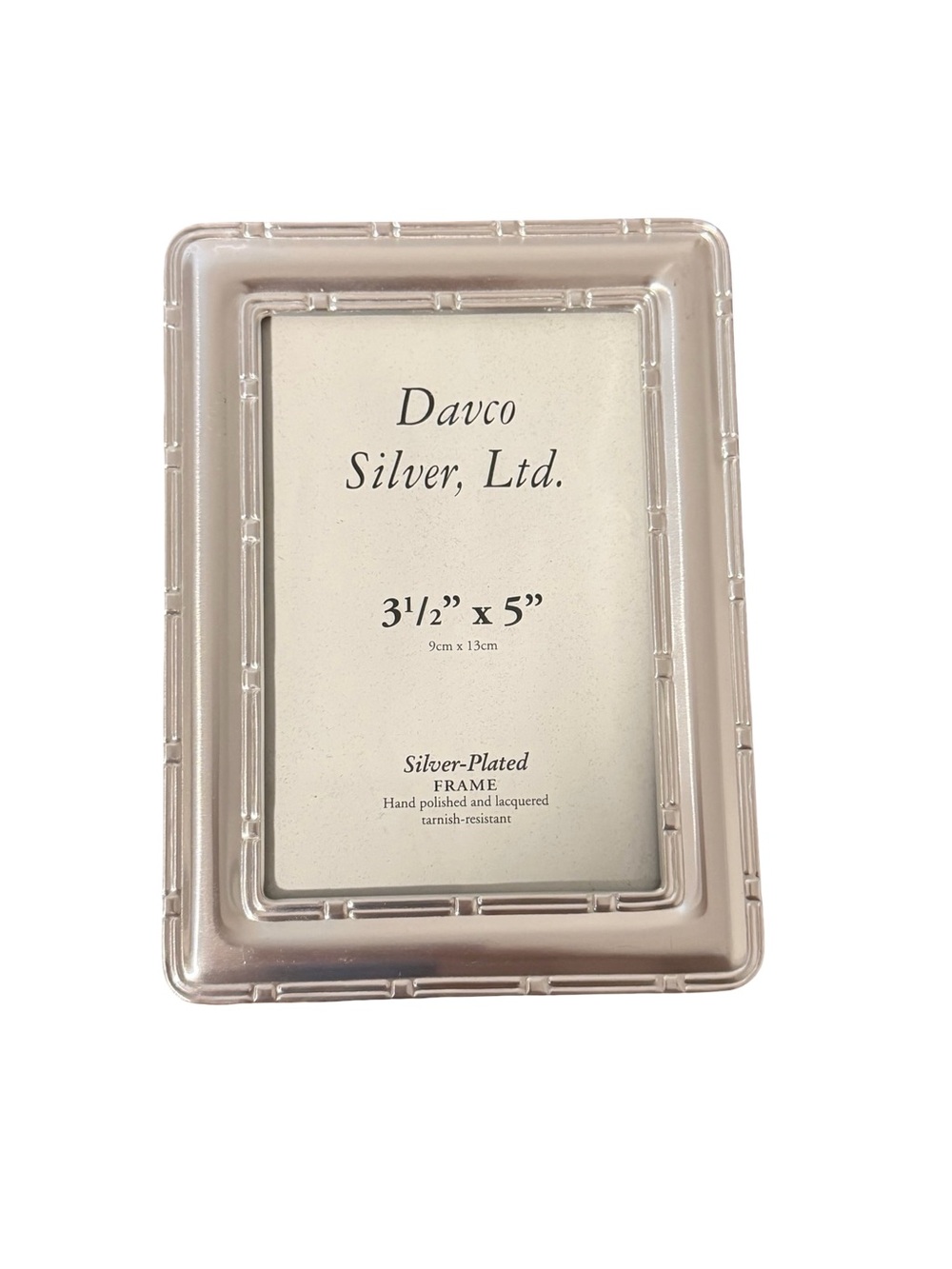Davco Silver Ltd Silver-Plated Picture Frame 3.5” x 5” Tarnish Resistant